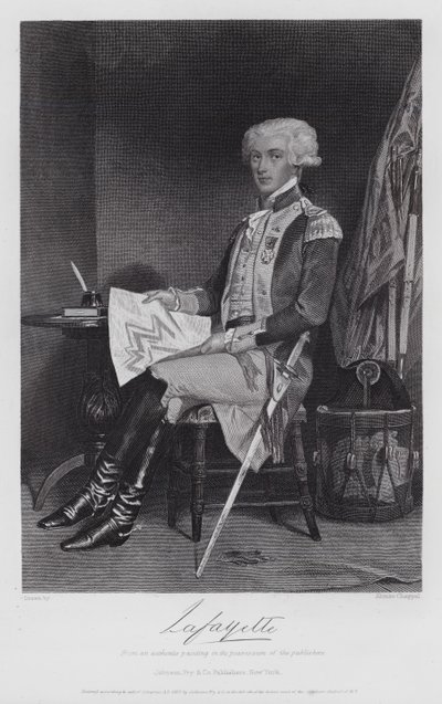 Gilbert Motier De Lafayette (gravering) av Alonzo (after) Chappel