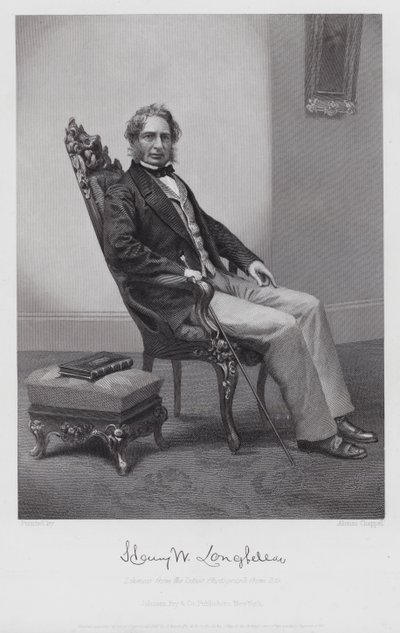 Henry Wadsworth Longfellow (gravering) av Alonzo (after) Chappel