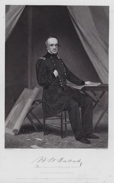 Henry Wager Halleck (gravering) av Alonzo (after) Chappel