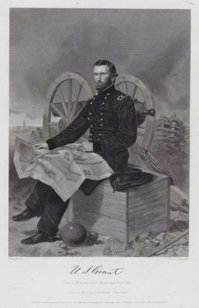 Ulysses S Grant (gravering) av Alonzo (after) Chappel