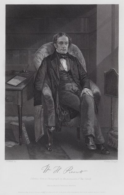 William Hickling Prescott (gravering) av Alonzo (after) Chappel