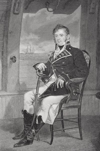 Portrett av James Lawrence (1781-1813) (litho) av Alonzo Chappel