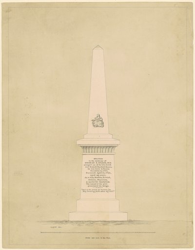 Design for et monument til minne om George B. Doane av Alpheus Cary