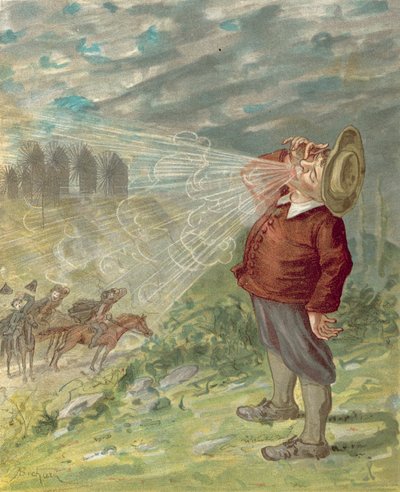 Baron Munchausens eventyr (chromolitho) av Alphonse Adolphe Bichard