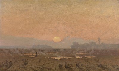 Soloppgang i Kempen (olje på lerret) av Alphonse Asselbergs