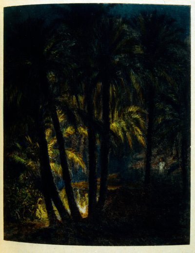 Illustrasjon av Dinet fra «Mirages» Scener fra arabisk liv. 1906. Mirages, Scenes De La Vie Arab ble illustrert av Etienne Dinet med kommentarer av Silman Ben Ibrahim Bamer. Nasreddine Dinet ble født som Alphonse-Etienne Dinet; (1861-1929) var fransk av Alphonse Etienne Dinet