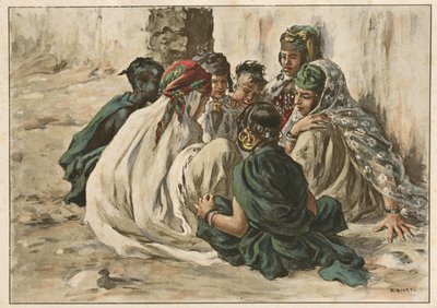 Jenteleker i Laghouat, 1899. av Alphonse Etienne Dinet