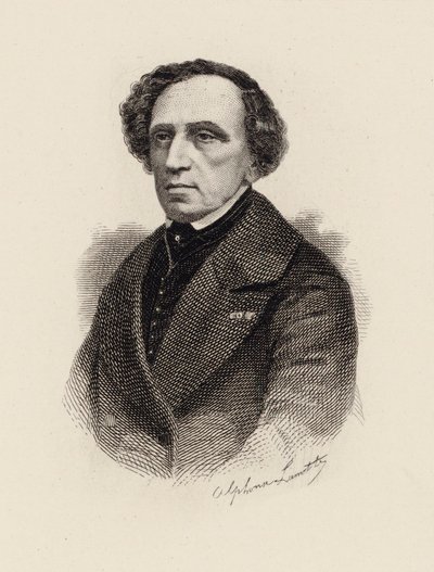 Portrett av komponisten Giacomo Meyerbeer 1791-1864, 1875. av Alphonse Lamotte