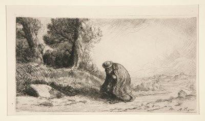 En Vagabond som rykker frem langs en bane av Alphonse Legros