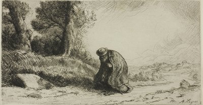 En vagabond som går langs en bane av Alphonse Legros