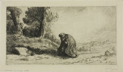 En vagabond som går langs en bane av Alphonse Legros