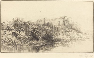 Forlatt landsby. av Alphonse Legros