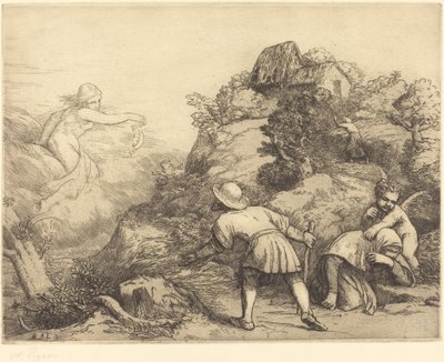 Allegori om bonden og formuen: Allegorisk emne av Alphonse Legros