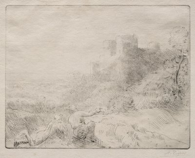 Et gammelt slott. av Alphonse Legros