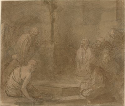 Ved foten av korset. av Alphonse Legros