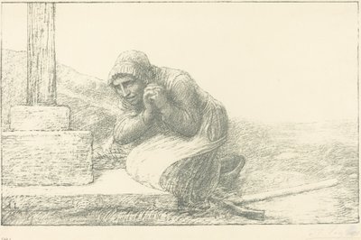 Ved foten av korset Au pied de la croix. av Alphonse Legros