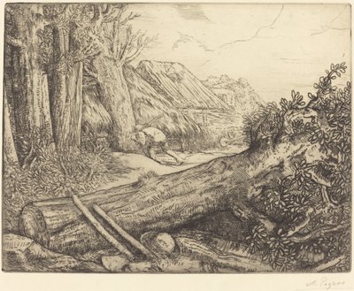 Hjemme hos trehoggerne Chez les bucherons. av Alphonse Legros