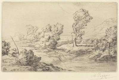 Banks of the Marne (Marne Board) av Alphonse Legros