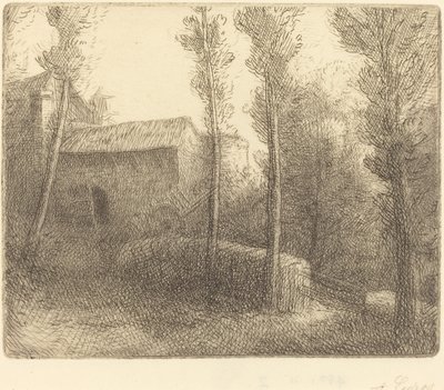 Bro ved møllen (Le pont du moulin) av Alphonse Legros