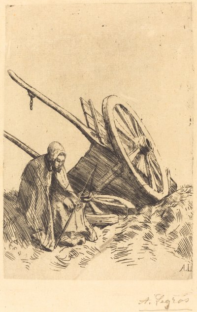 Broken Cart Den ødelagte vognen. av Alphonse Legros