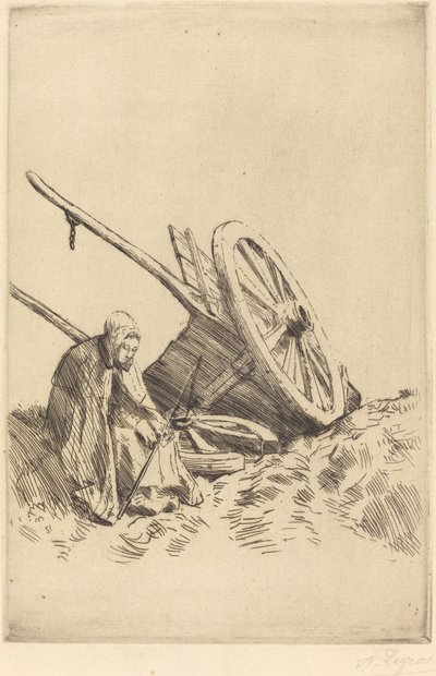 Broken Cart Den ødelagte vognen. av Alphonse Legros
