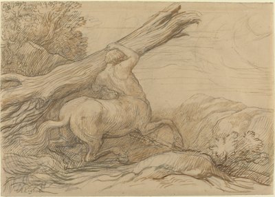 Kentaur som bærer en trestamme. av Alphonse Legros