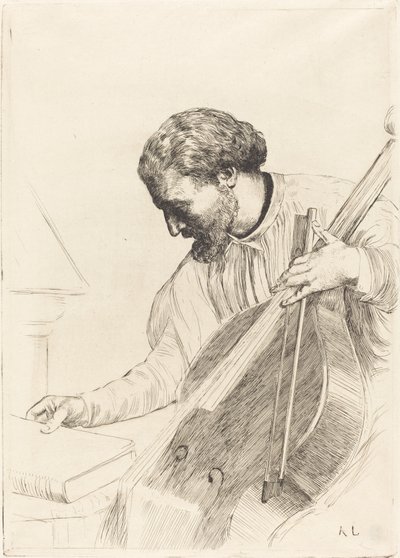 Kontrabassspiller av Alphonse Legros