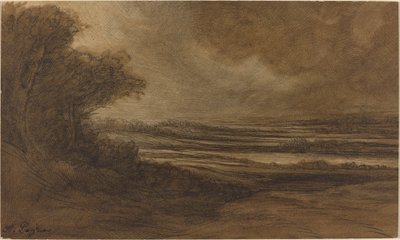 Landsbygda i Burgund [recto]. av Alphonse Legros