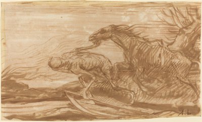 Døden og dens hest. av Alphonse Legros