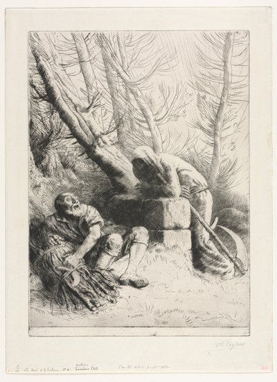 Døden og vedhoggeren av Alphonse Legros
