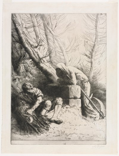 Døden og vedhoggeren av Alphonse Legros