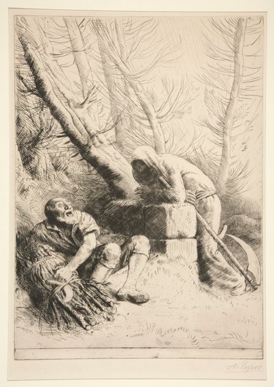 Døden og vedhoggeren av Alphonse Legros