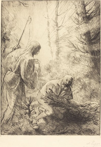 Døden og vedhoggeren, 2. plate La mort et le bucheron. av Alphonse Legros
