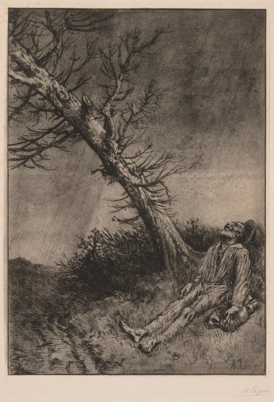 Vagabondens død. av Alphonse Legros