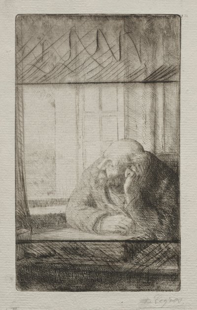 Kveld ved vinduet. av Alphonse Legros