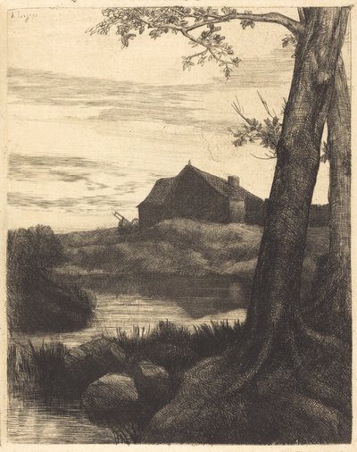 Gård med stort tre Gård med stort tre. av Alphonse Legros