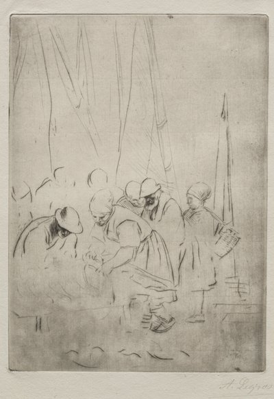 Fiskere på brygga ved Boulogne av Alphonse Legros