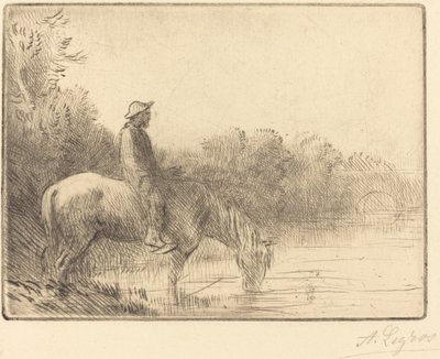 Fording en River Le gue. av Alphonse Legros