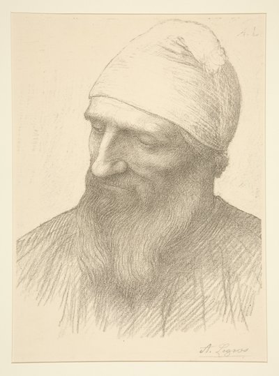 En manns hode av Alphonse Legros