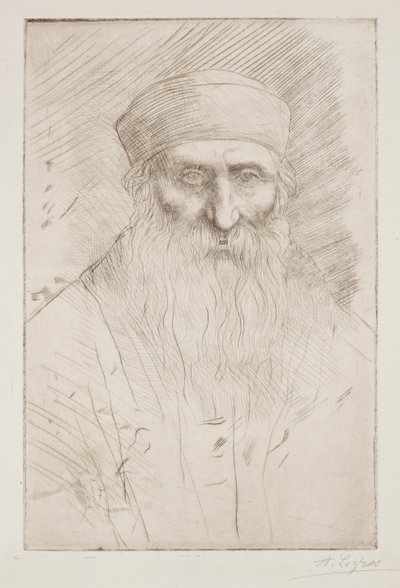 Hodet til en mann med langt skjegg av Alphonse Legros