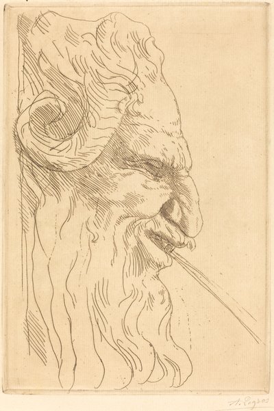 Hodet til en satyr (Tete de satyre) av Alphonse Legros
