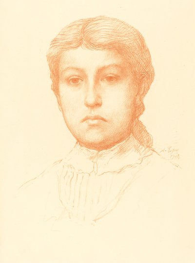 Hodet til en ung jente Hodet til en ung jente. av Alphonse Legros