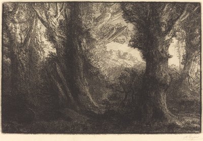 I Conteville-skogen Dans la foret de Conteville. av Alphonse Legros