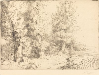 I Fontainebleau-skogen (Dans la foret de Fontainebleau) av Alphonse Legros