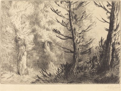 I Fontainebleau-skogen av Alphonse Legros