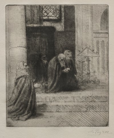 Interiør i en kirke av Alphonse Legros