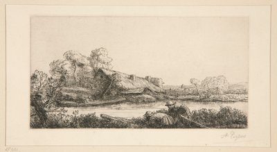 The Farm on the River: Evening Effect av Alphonse Legros
