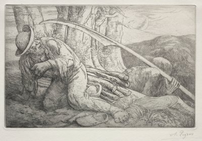 Døden og vedhoggeren (5. plate) av Alphonse Legros