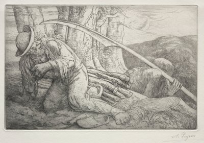 Døden og vedhoggeren 5. plate. av Alphonse Legros