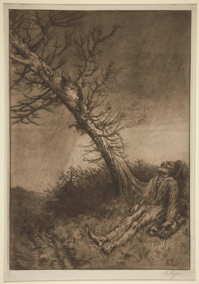 La mort du vagabond (Vgabondens død) av Alphonse Legros